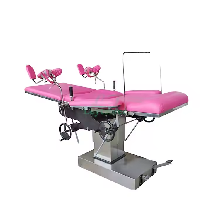386-High Quality Multi-Functional Delivery Bed Electric Gynecological Operating Table with Manual Hydrau.jpg